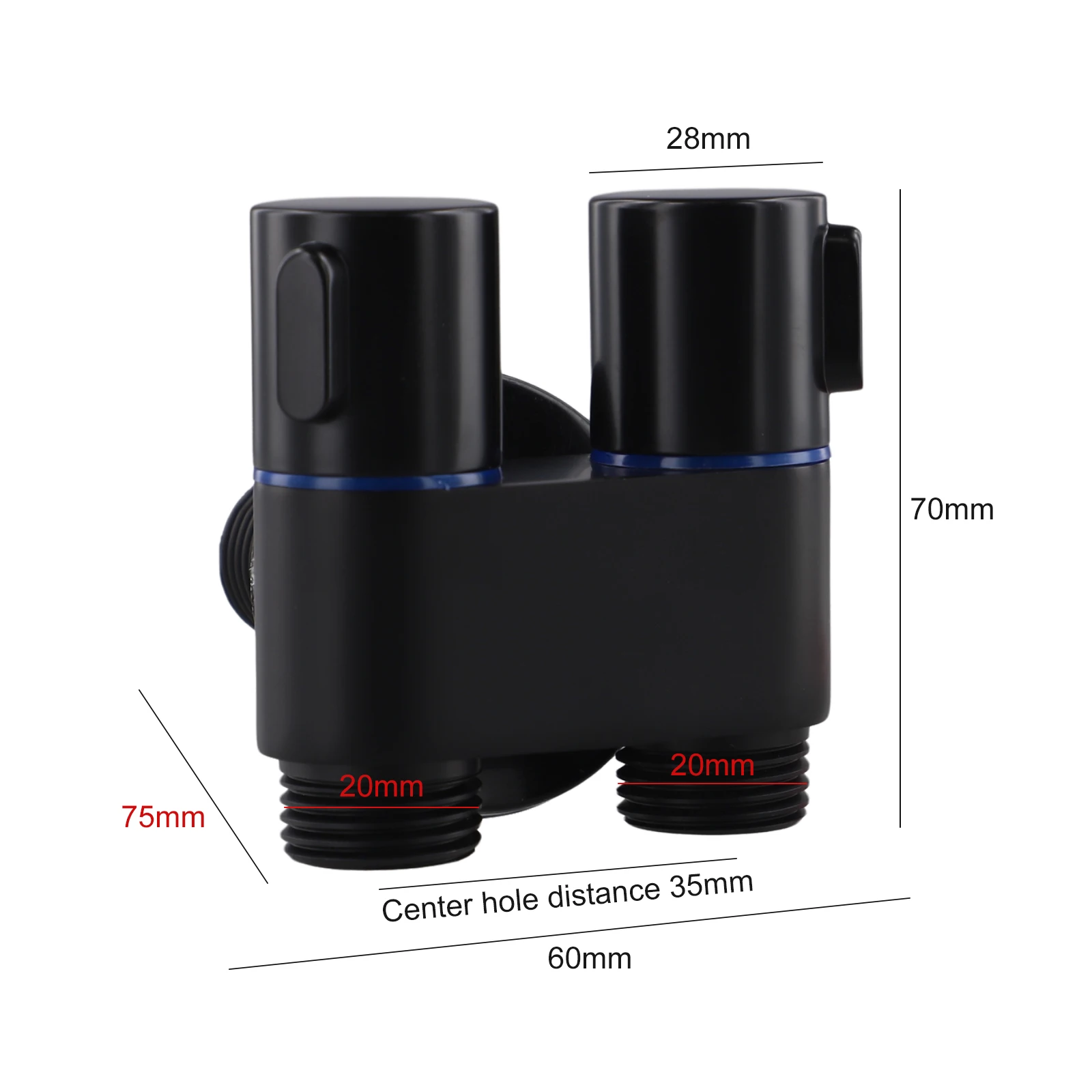 Toilet Valve Angle Valve Double Control Metal Handle One In Two Out Three-way Filling Toilet for companion  Toilet