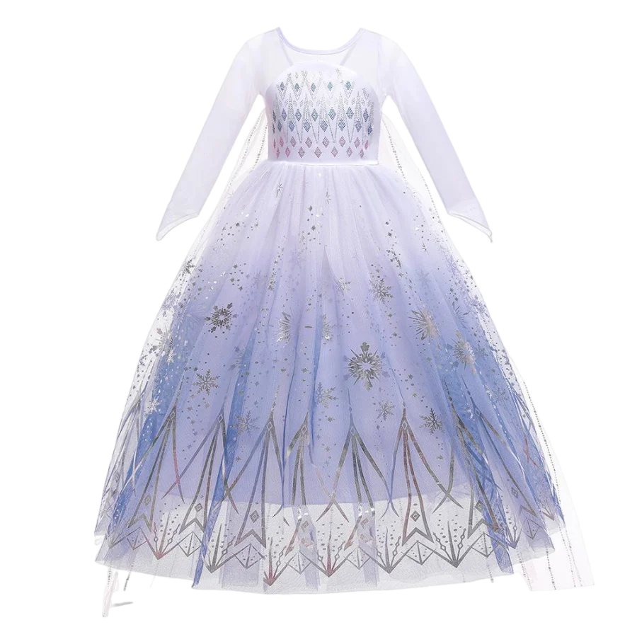 Girls Elsa Dresses for Kids Birthday Cosplay Frozen Fancy Princess Costume 2024 Carnival Halloween Mesh Dress Up Party Costume