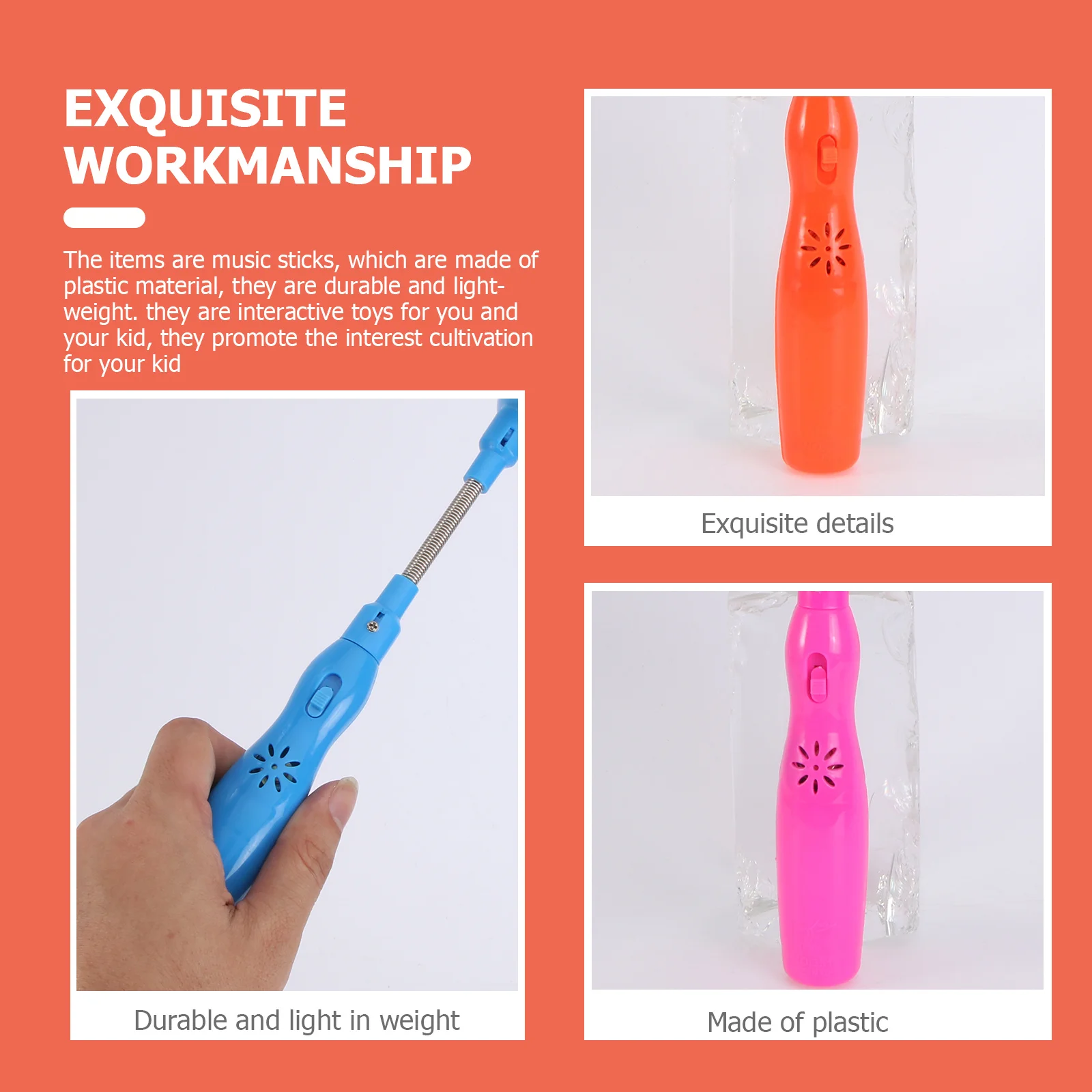 3 stücke Glowing Musik Bar Für Kinder Bunte Rotierenden Licht-Up Stick Glänzende Musik Bar Kreative Elektrische Rolle Spielen Zubehör