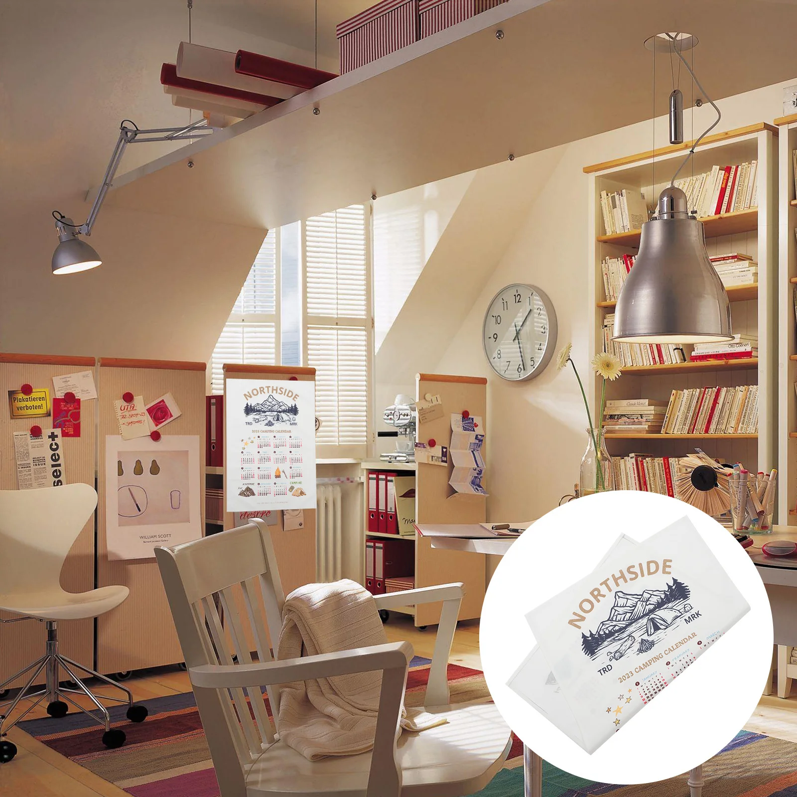 

1 шт. подвесной настенный календарь 2023 тканевый фон календарь для домашнего офиса общежития спальни кемпинга тема Настенный декор печатный продукт