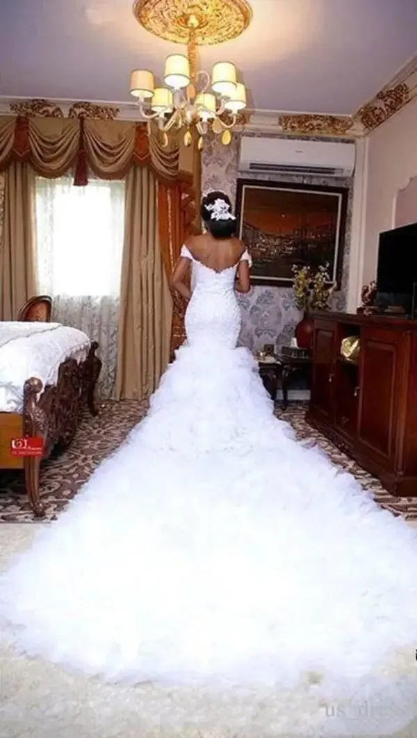 Customized African Wedding Dresses Bridal Gown 2024 New Style Mermaid Lace