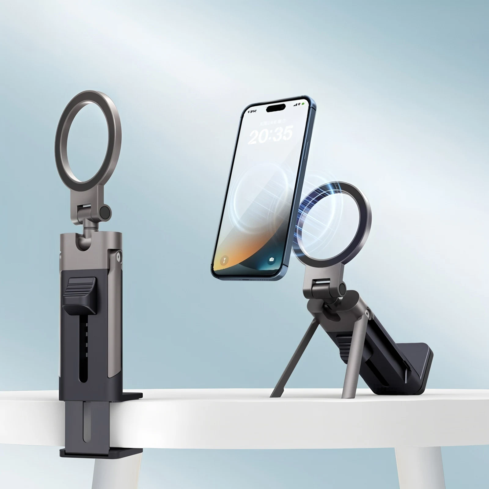 

Magnetic Selfie Phone Holder Travel Essentials Flexible Rotation Hands-Free Airplane CellPhone Mount Bracket Portable Seat Stand