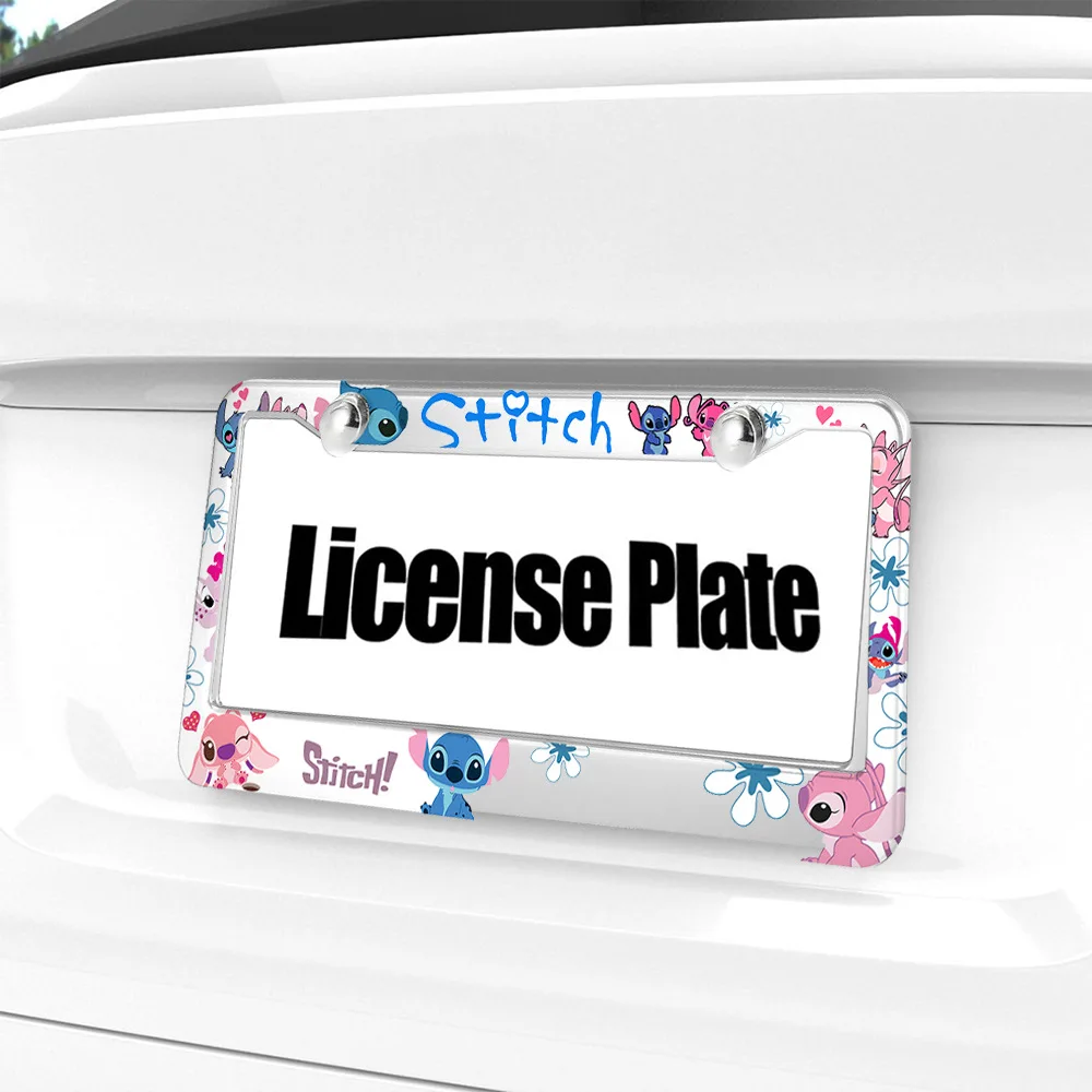 American license plate holder UV process cute animation pattern aluminum alloy license plate frame manufacturer  DIY