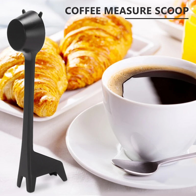 JFBL Hot Coffee Scoop Spoon, Plastic Measuring Spoon For Ground Coffee And Loose Leaf Tea, Black, Creative Cartoon Giraffe Shape