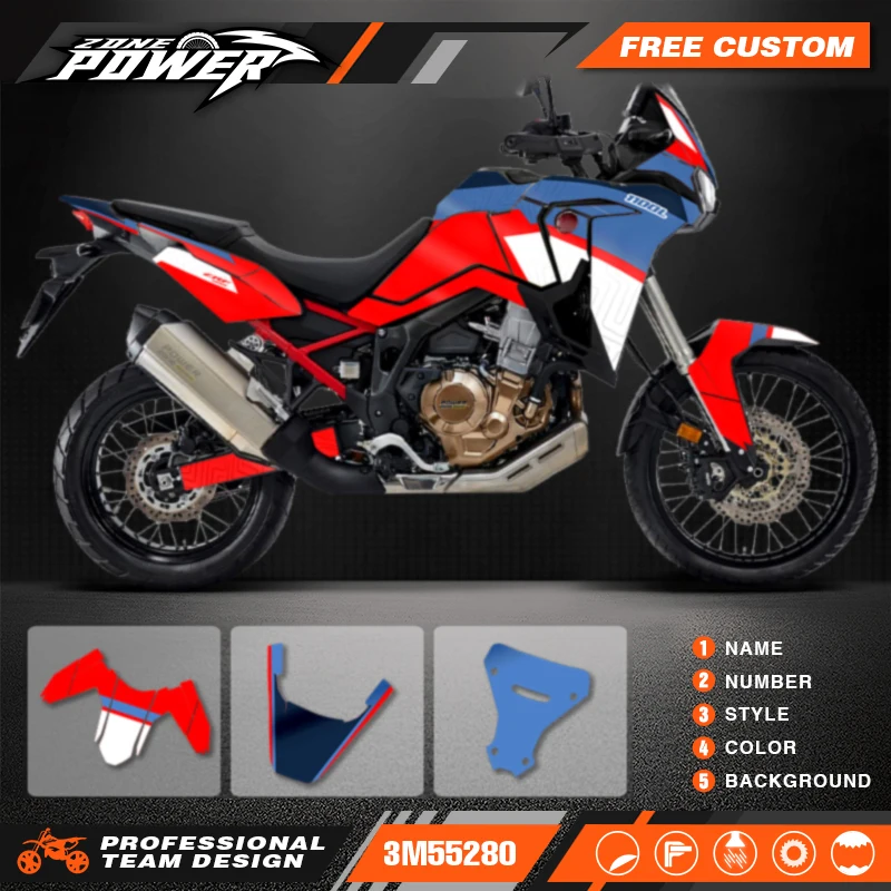 Powerzone Custom Graphics Decals Stickers Kit For Honda CRF1000L AFRICA TWIN 2020 2021 2022 Motorcycle 04