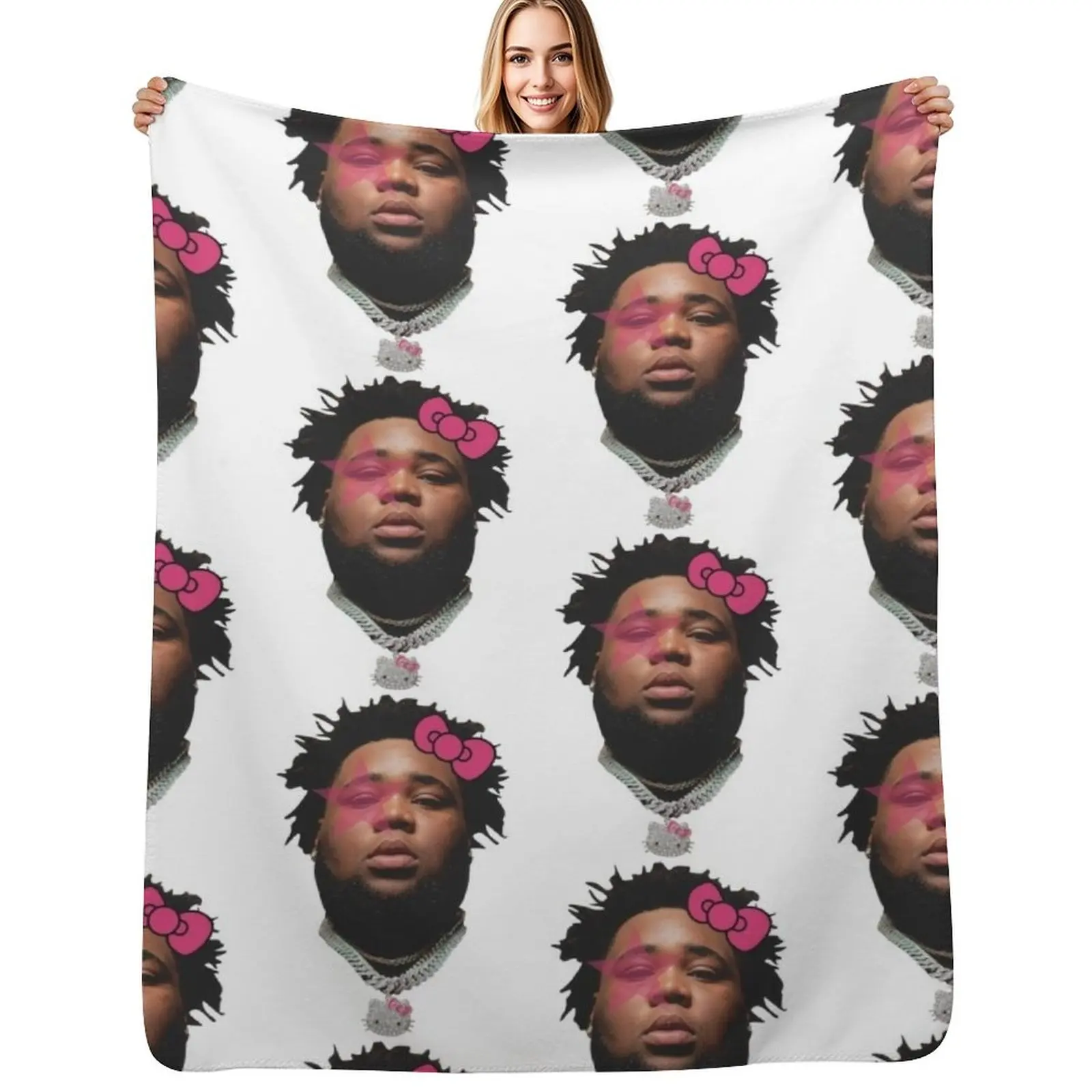 

Rod Wave Cute Throw Blanket Sofa Retros warm winter anime Blanket