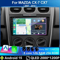 Android 15 Carplay Car Radio For MAZDA 2007 2008 2009 2010 - 2014 CX-7 CX7 CX 7 Navigation GPS Multimedia Player stereo wifi BT