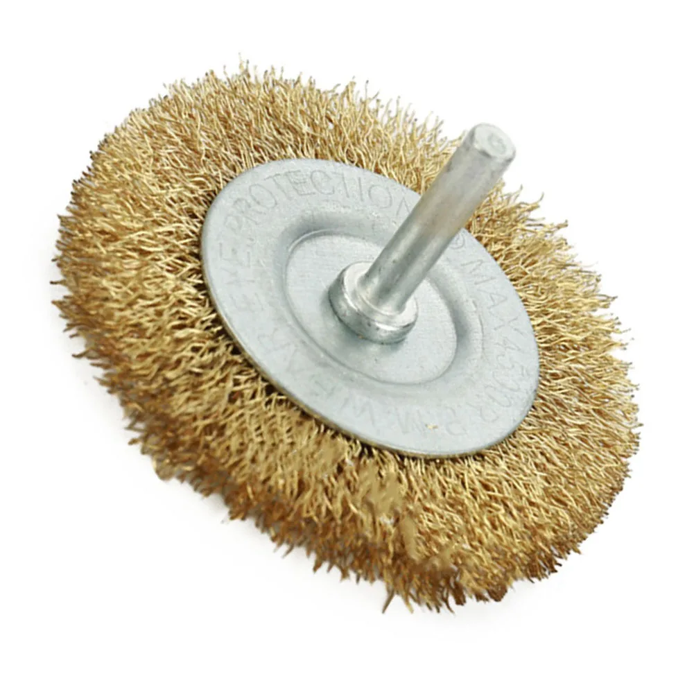 Spazzola per ruote in filo metallico efficace spazzola per ruote in filo metallico per la fabbricazione di metallo e pietra 6mm gambo placcatura in rame filo di diametro 03mm