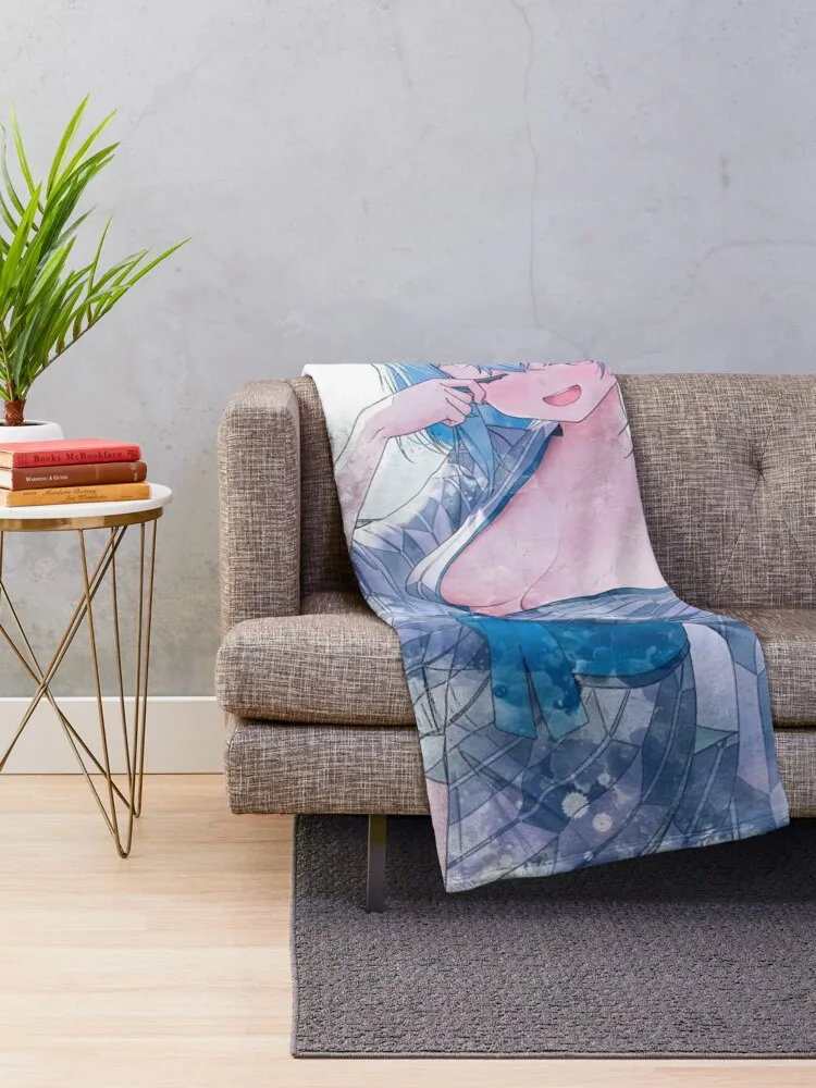 Mayoi Shigure Watercolor Throw Blanket Stuffeds Custom Blankets