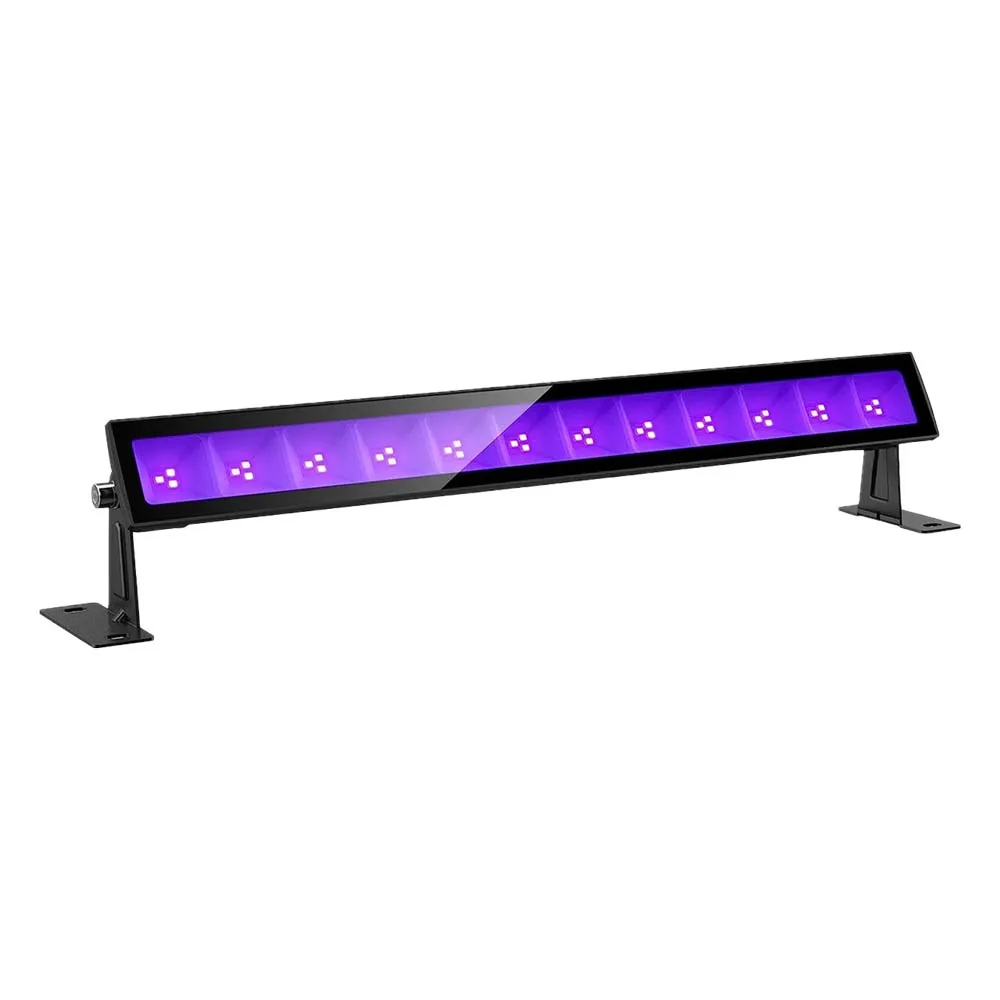 24W UV 395nm Wall Washer Blacklight LED Bar Halloween Fluorescent Disco Light for DJ Illuminates Ultraviolet Lamp for Glow Party