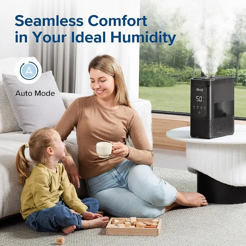 LEVOIT 6L Smart Warm and Cool Mist Humidifiers for Home Bedroom, 60H Runtime and Auto Customized Humidity for Large room