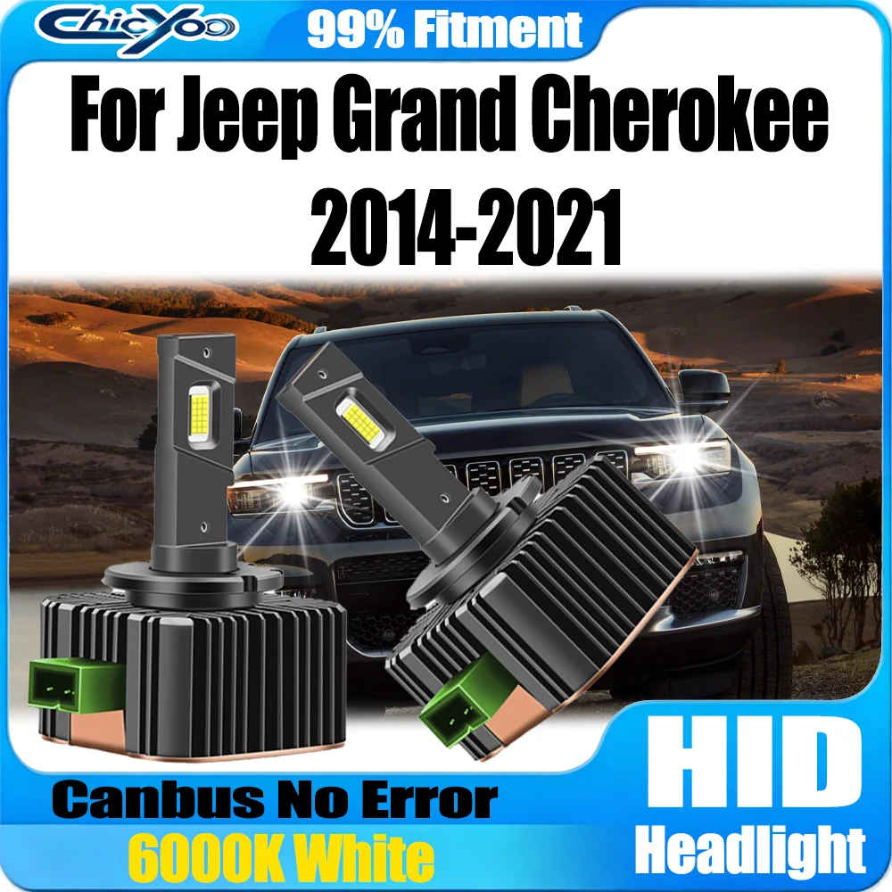 2X 120W 30000LM Canbus No Error D3S LED Headlights High Power HID Xenon Lights 6000K Whtie 12V For Jeep Grand Cherokee 2014-2021