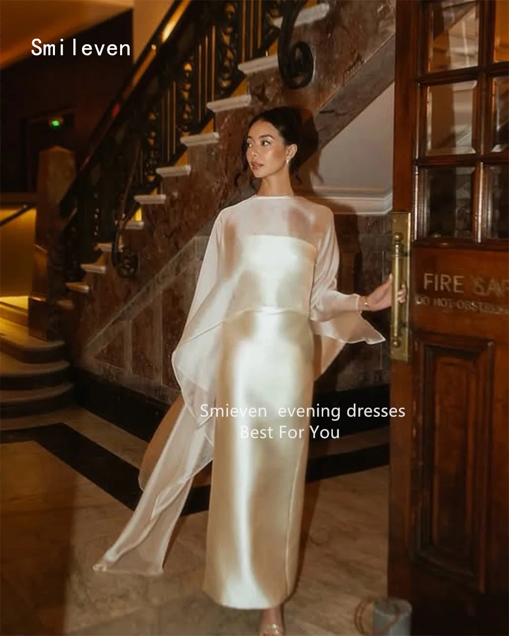 فستان Smileven فاخر بحورية البحر باللون الأسود من فساتين سهرة للحفلات الراقصة بدون حمالات رداء حفلات بدون أكمام مناسبة مخصصة 2026 #3