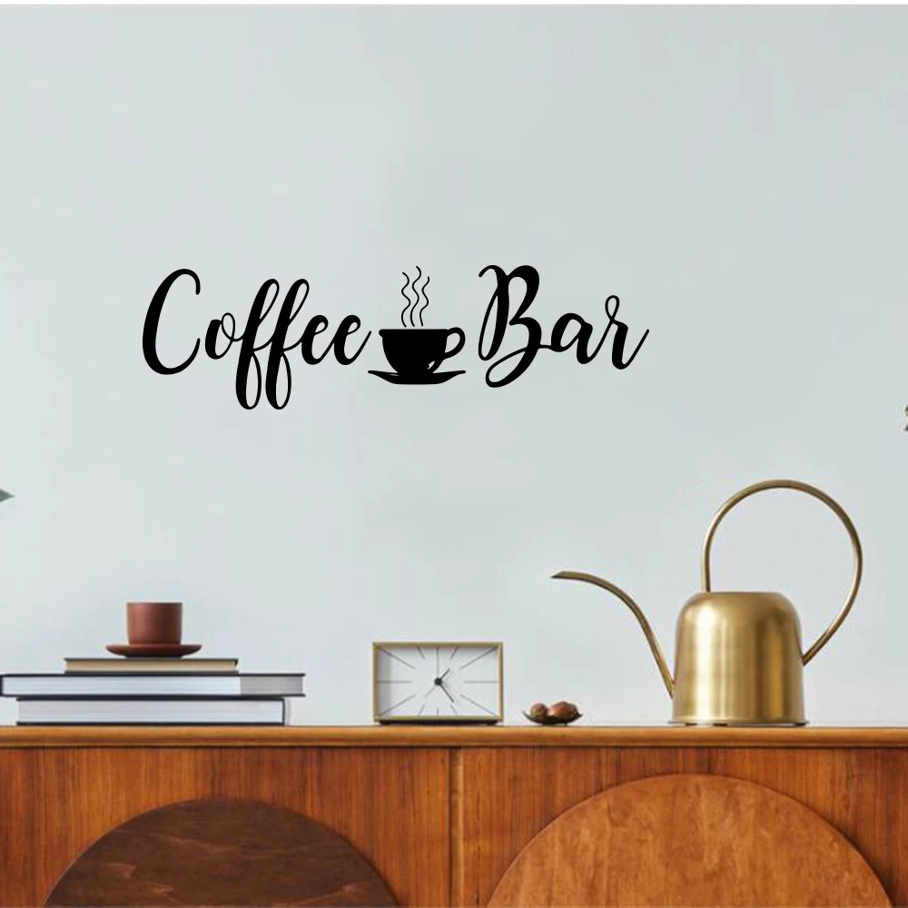 Coffee Bar Wall Decal Sticker Coffee Shop Table Office Breakroom Kitchen Vinyl Home Decor