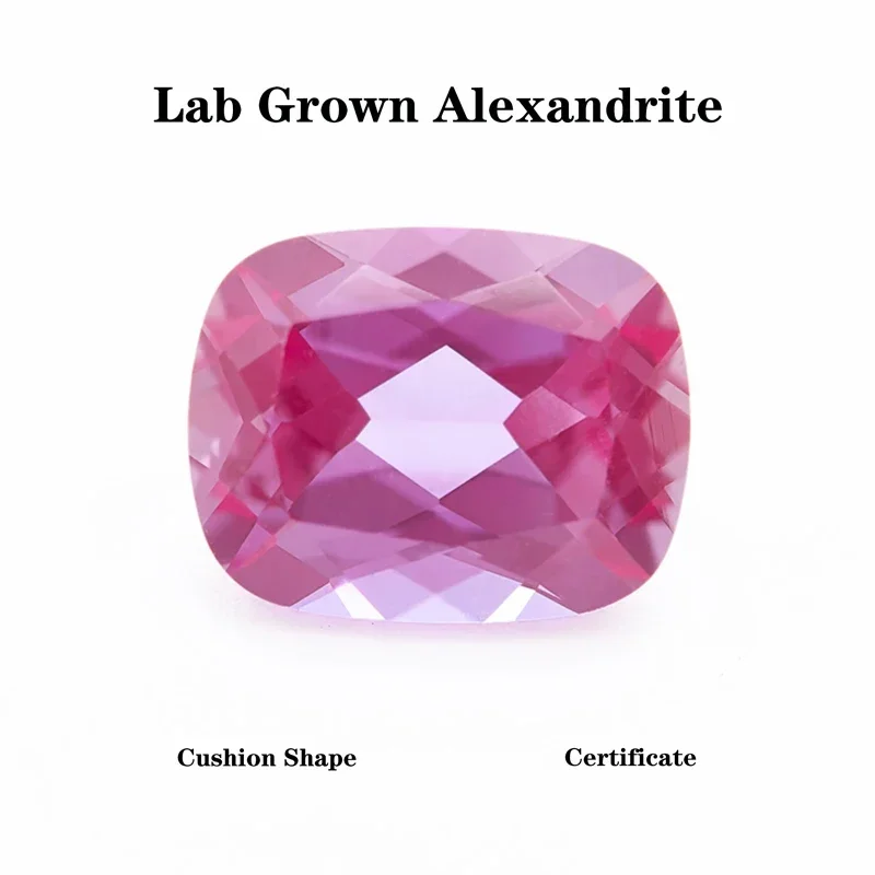 

Lab Grown Alexandrite Rectangle Cushion Shape Change Color Stone DIY Advanced Chamrs Jewelry Making Materials Certificate