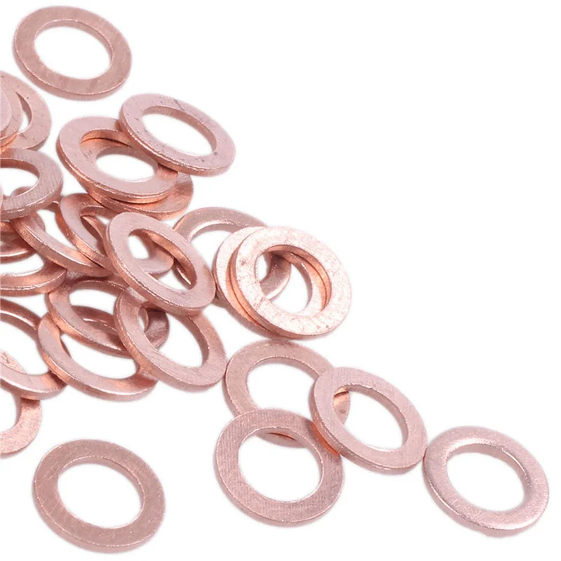 ABXF-200 шт. Медная дробильная шайба с плоским уплотнительным кольцом, фитинг 6 мм х 10 мм х 1 мм