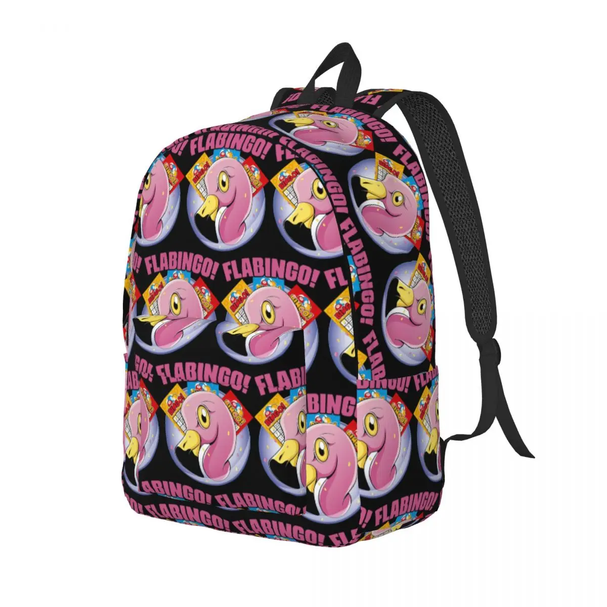 Funny Flabingo 플라밍고 빙고 배낭 데이 팟 대용량 어린이 책가방 학교 가방 남성 여성을위한 어깨 가방