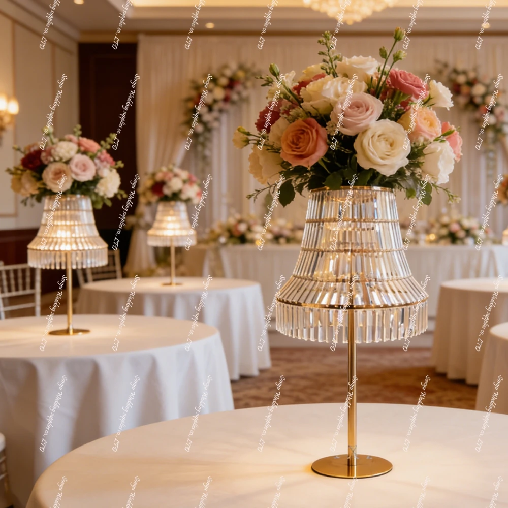 4pcs)Luxury 100cm tall New table center stand Crystal acrylic  Chandelier Centerpieces for Wedding Table Top Decor
