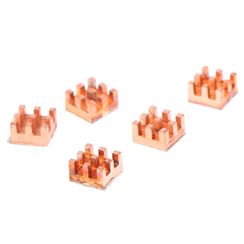 5Pcs Pure Copper Mini Heat Sink Memory RAM Adhesive Back Cooling For MOS IC Chipset Radiator Cooler Heatsink