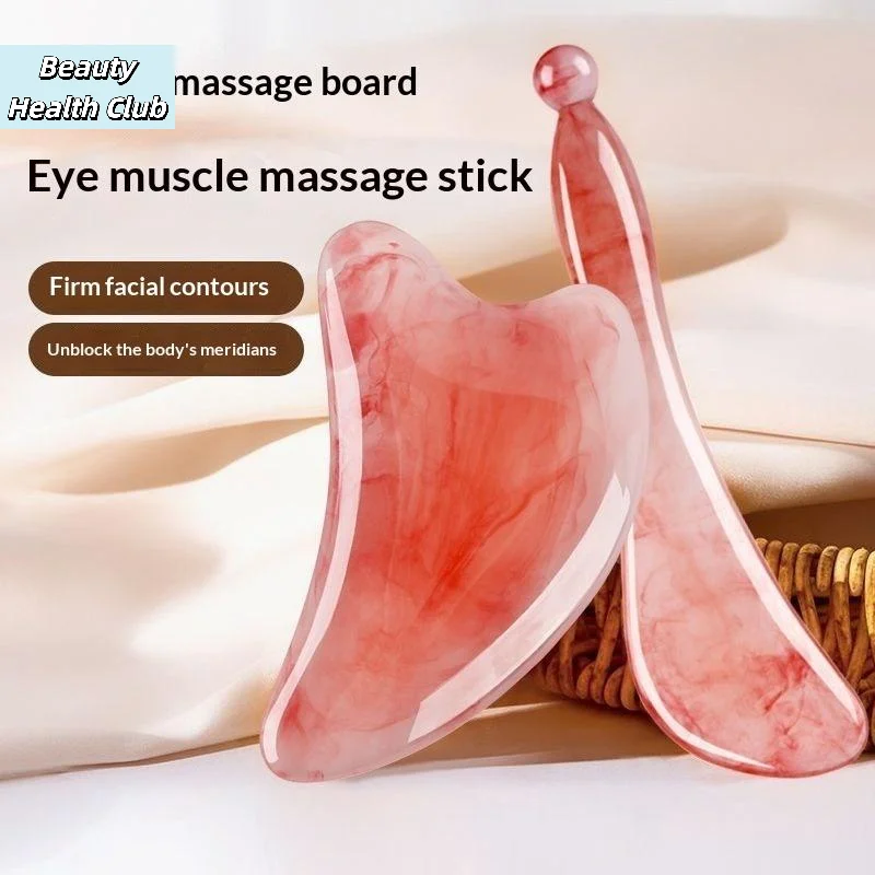 

【2Pcs Skin Scraping Resin Gua Sha Massage Board Guasha Plate Face Eye SPA Massager Scrapers Tools For Face Neck Back Body Legs】