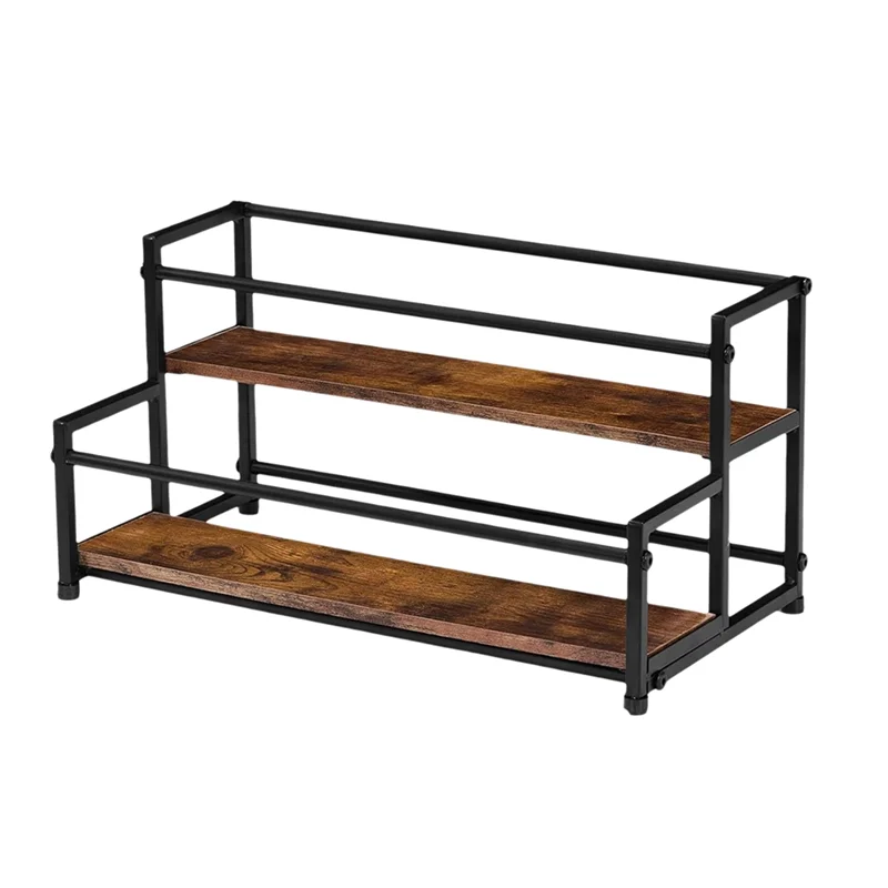 ABZV-para soporte de estante para barra de café, estante para botellas de 10 sirop de 2 niveles, para organizador de jarabe de café y soporte de exhibición de licor