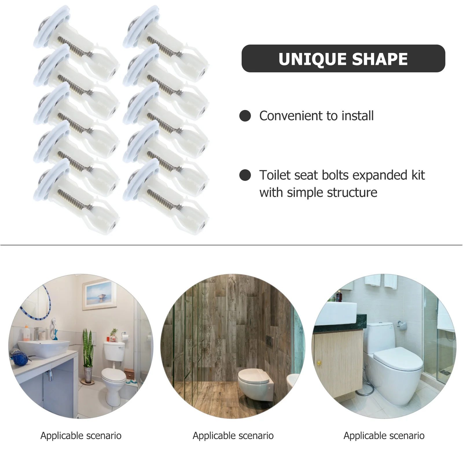 10 قطعة مسامير مقعد المرحاض الفولاذ المقاوم للصدأ النايلون بوم توسيع طقم مسامير ربط استبدال تركيبات عالمية اكسسوارات الحمام