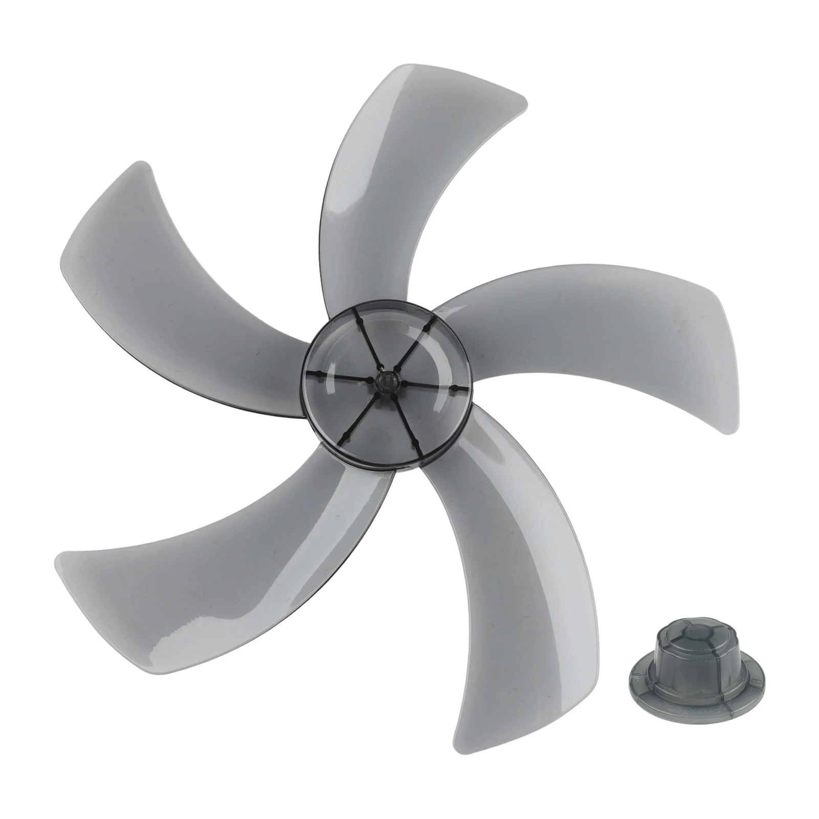 18 Inch Fan Blade with Nut Cover for Pedestal Fans Constructed from Plastic Featuring Five Leaf Design for Optimal Airflow