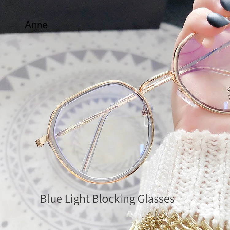 Anti-Blue Light Vintage Glasses Frame 2024 Hexagon Metal Frame Spectacles Fashion Frames Transparent Computer Glasses eyepieces