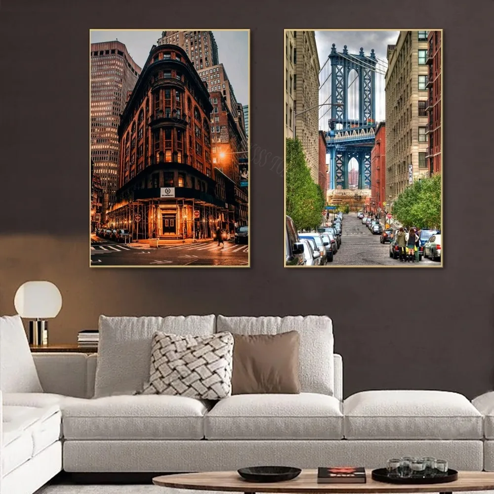 1pc Dublin Paris London New York Custom City Self-adhesive Art Poster Waterproof Paper Sticker Coffee House Bar Room Wall Decor