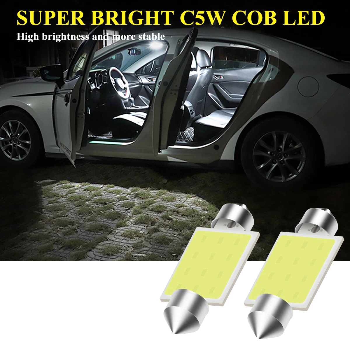 

1/2x C10W C5W LED 31mm 36mm 39mm 42mm Canbu Festoon Bulb Interior Reading Light Dome License Plate Luggage Trunk Lamp Free Error