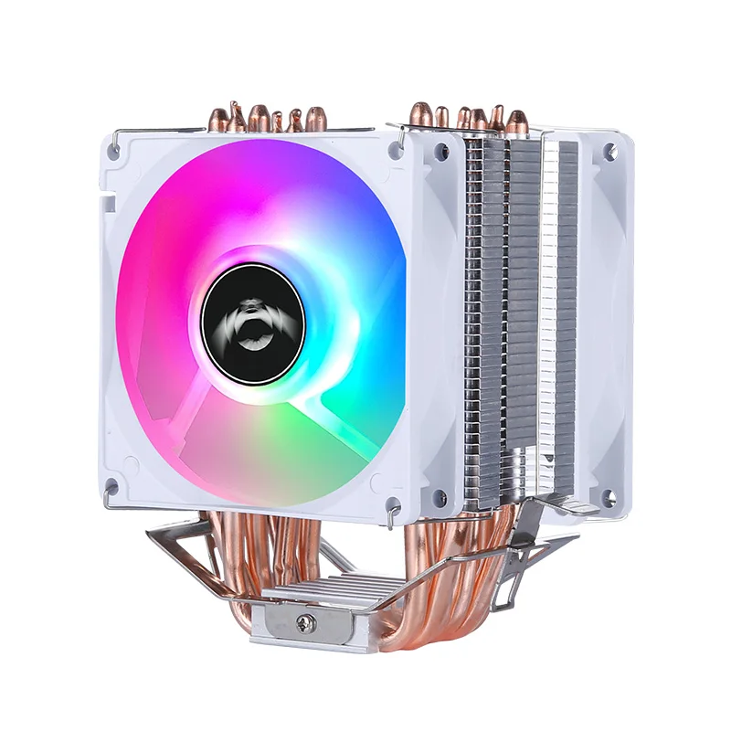 QiuzAim Air-cooled Radiator Am4 CPU Cooling PWM Fan 90mm PC Processor 6 Heat Pipe Installing LGA775 115x 1200 1700 1366 AMD am5