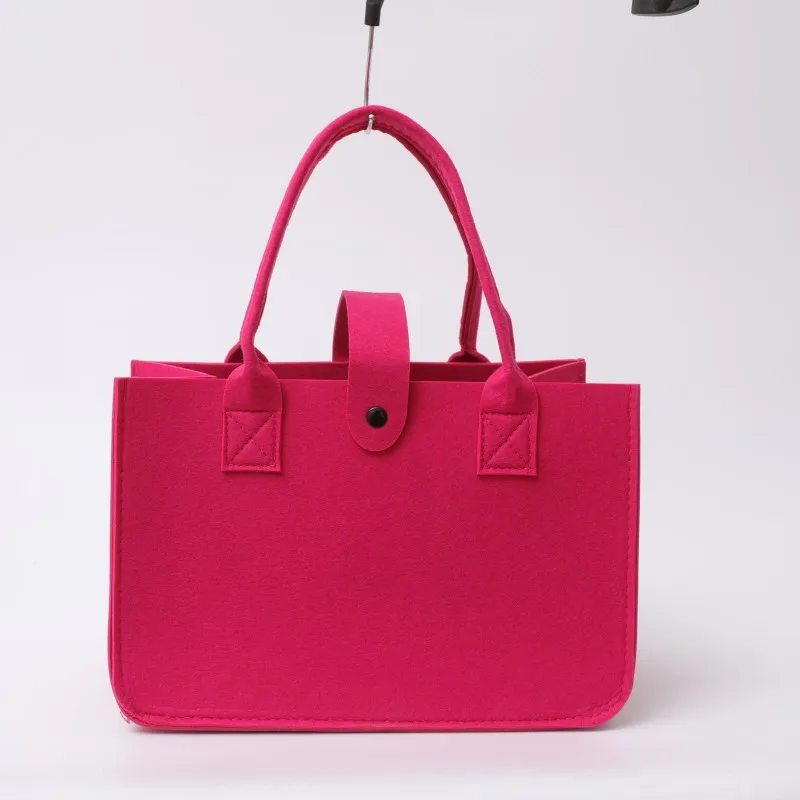 Ins Style Candy Color Large Capacity Felt Tote Bag, Portable Handheld Shopping Bag.Ideal Wedding Gift & Daily Commute Bag