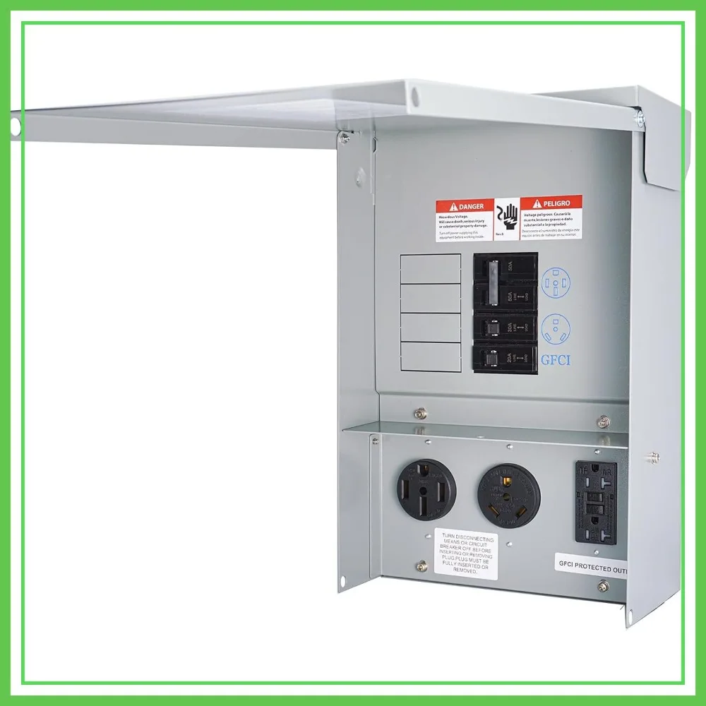 

RV Power Outlet Box 50A 30A 20A Prewired Circuit Breaker Panel Weatherproof for Camper Trailer