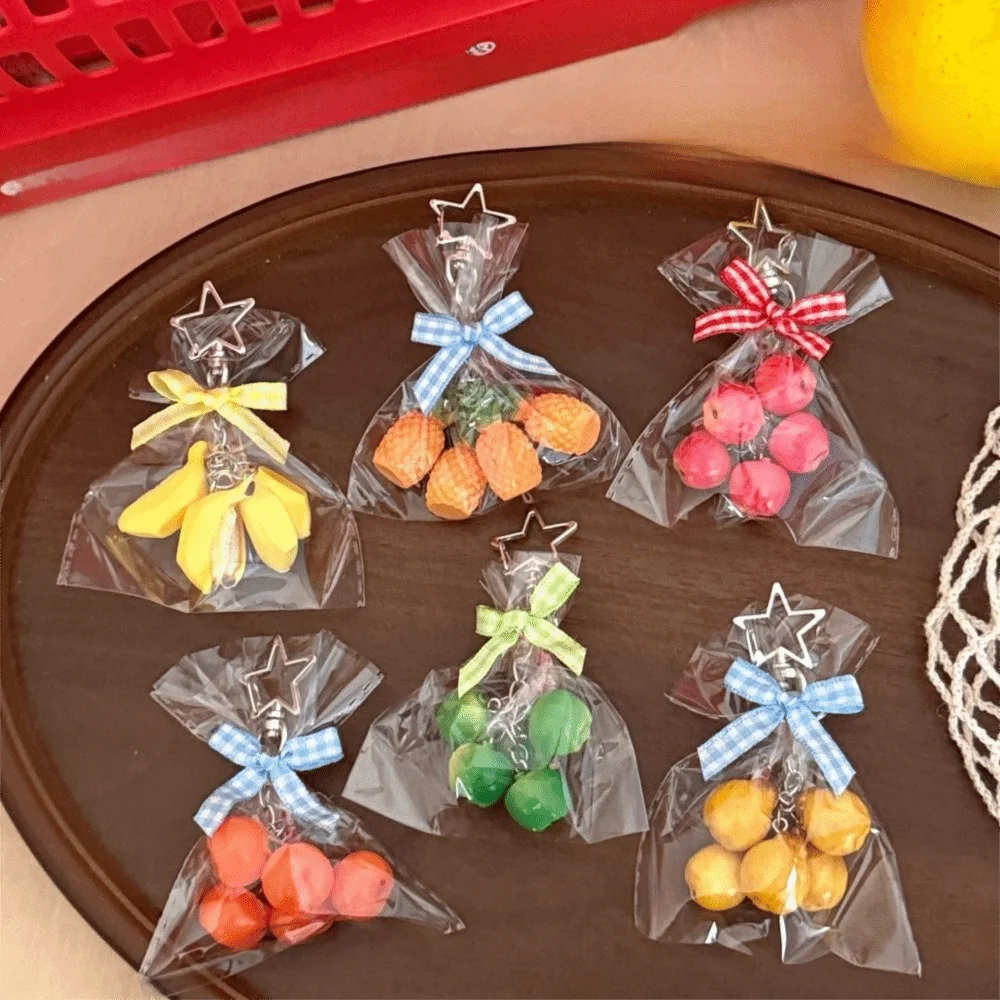 3D Molded Design Fruit Pendant Keychain Vivid Shape Delicate Shape Details 3D Fruit Charm Compact Size Lightweight Material