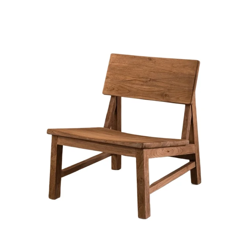 Solid wood single sofa chair, leisure chair balcony, back recliner