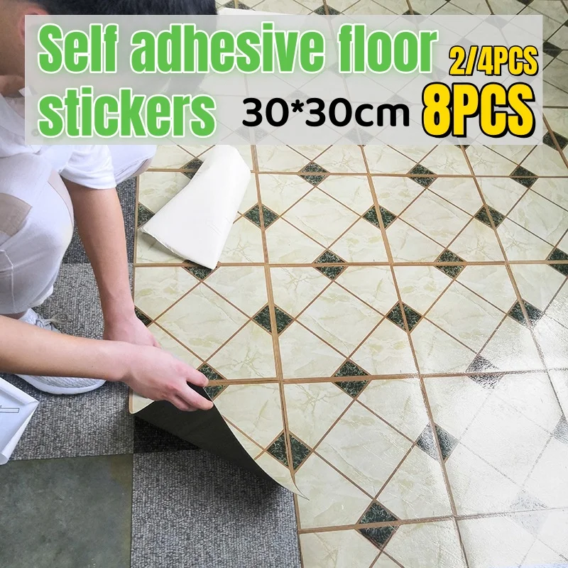 

Splicing PVC Flooring Stickers Waterproof Wear-resistant Large-area Refurbished Imitation Floor Tiles for Bathroom Kitchen Decor