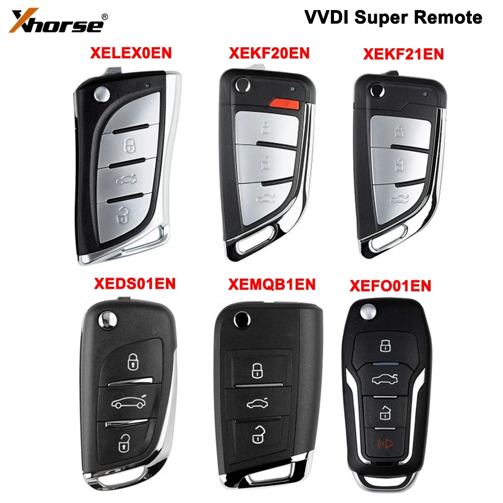 5szt Xhorse VVDI Super Remote z chipem XT27 XT27A66 XELEX0EN XEFO01EN XEKF21EN XEKF20EN XEDS01EN XEMQB1EN do VVDI MINI Key