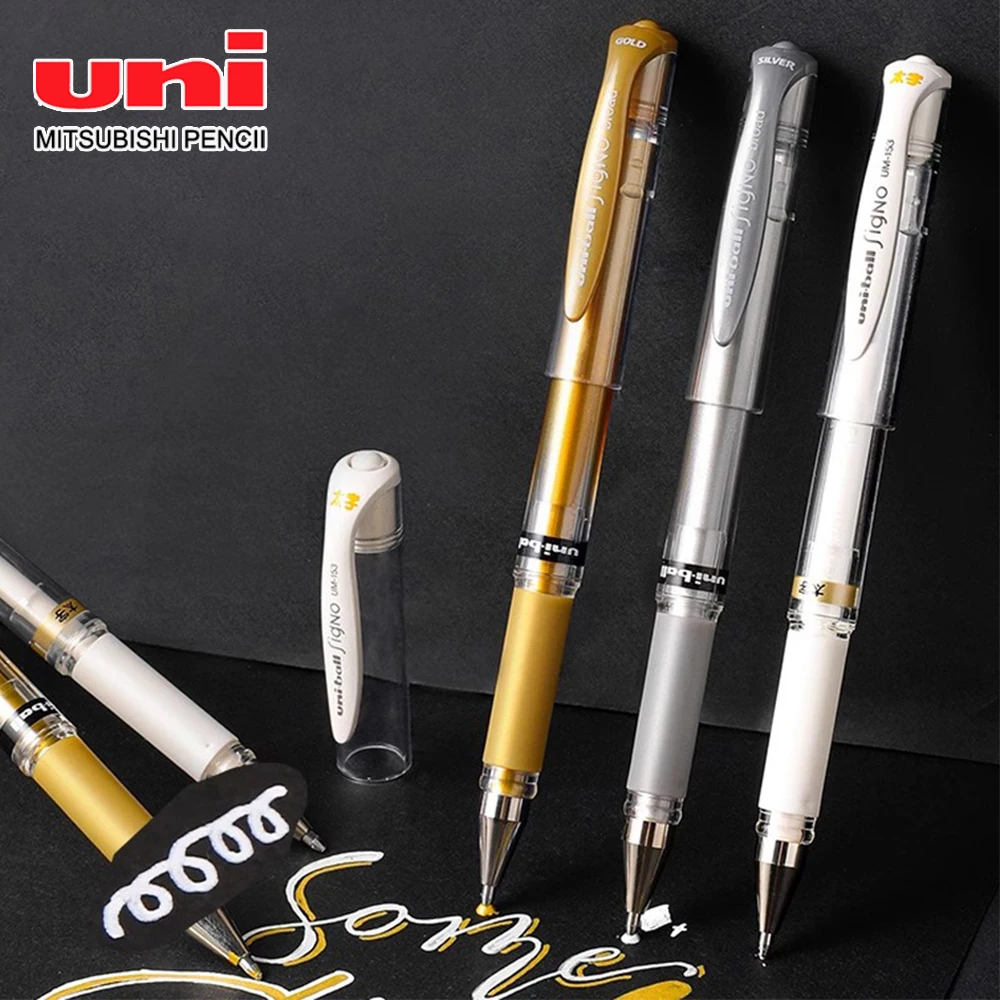 

3pcs Japan UNI Highlight Gel Pens UM-153 for Writing Painting Signature Super Strong Color Overlay Uniball 1.0mm Art Supplies