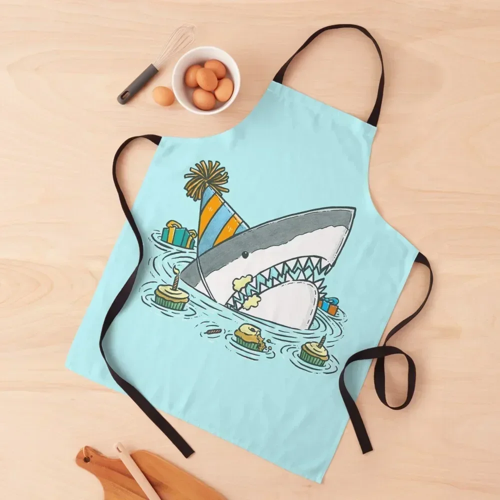 

Birthday Shark II Apron waiter Cleaning Products For Home Women's Dresses chef for man Apron