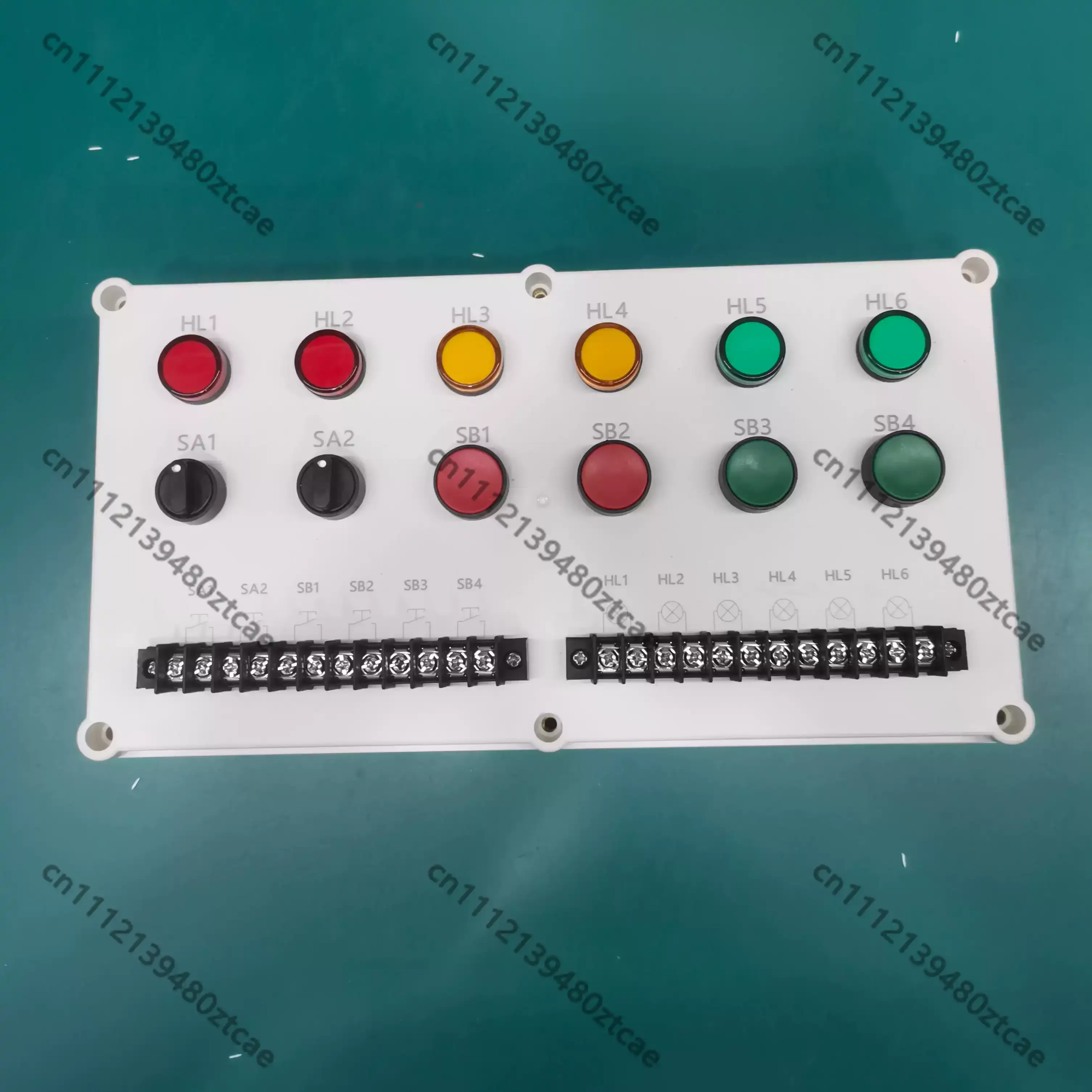 PLC Training Bench Push Button Box, Terminal Control Case for Electrician Practical Operation Teaching & Debugging