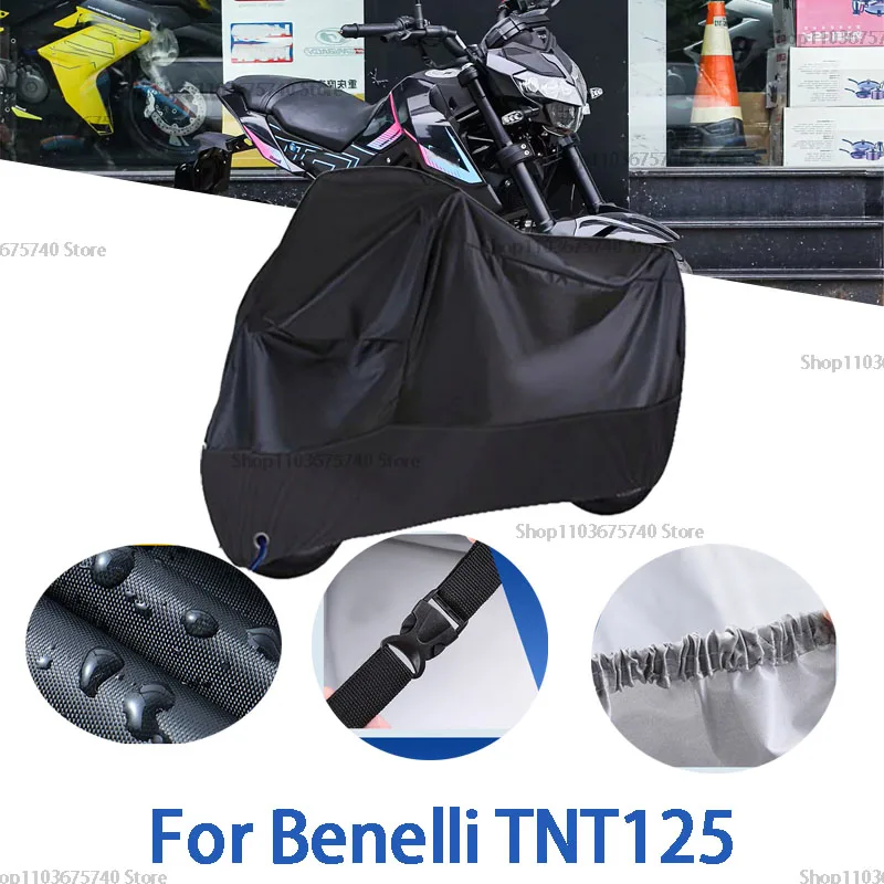 

Motorcycle Full Covers For Benelli TNT125 Car Outdoors Sun Protection Dust No Ear Thickened Oxford Clothcover Accessories
