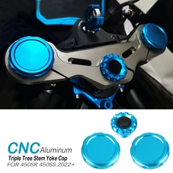 Motorcycle Front Fork Upper Top Bridge Steering Stem Nut Bolt Triple Clamp Screw Cap For CF MOTO 450 SR 450 SS 2022 2023 2024