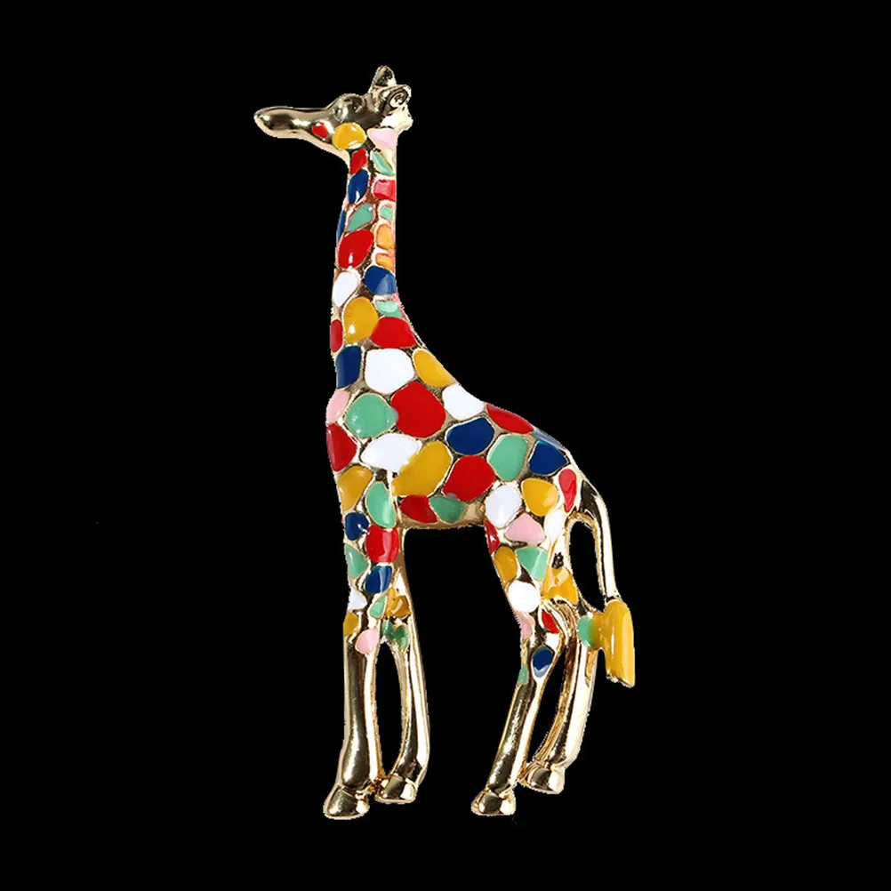 

Colorful Giraffe Brooch Alloy Crystal Rhinestone Enamel Pin Women Wedding Gift Elegant Animal Jewelry Accessory
