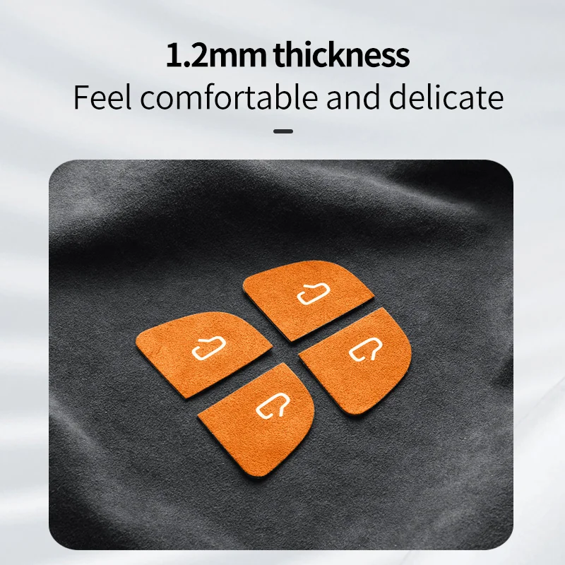 For New Model 3 + Highland 2024 car door switch button Protection Decorative Sticker Alcantara suede  Interior Accessories