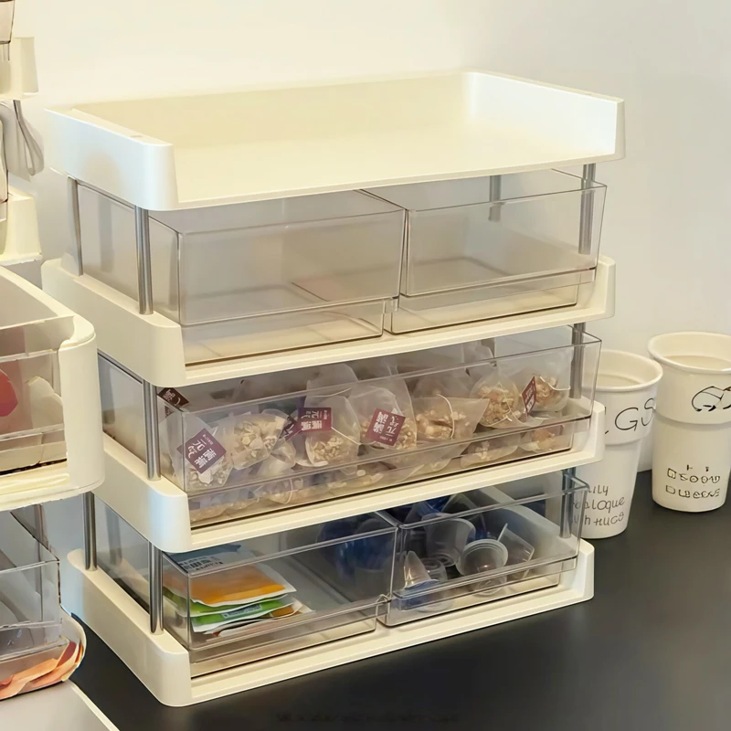Desktop Organizer Desk Seasoning Spice Racks 2/3/4 Layers Coffee Capsules Storage Rack Kitchen Display Stand Counter Box
