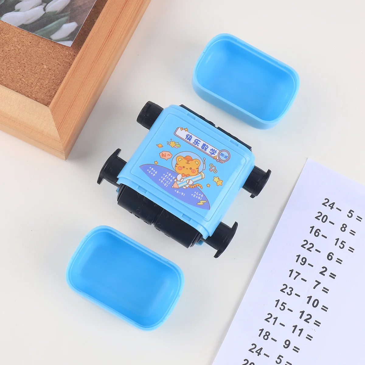 1 pc creative double-axis roller stamp, addition and subtraction, multiplication and division within 100, school supplies
