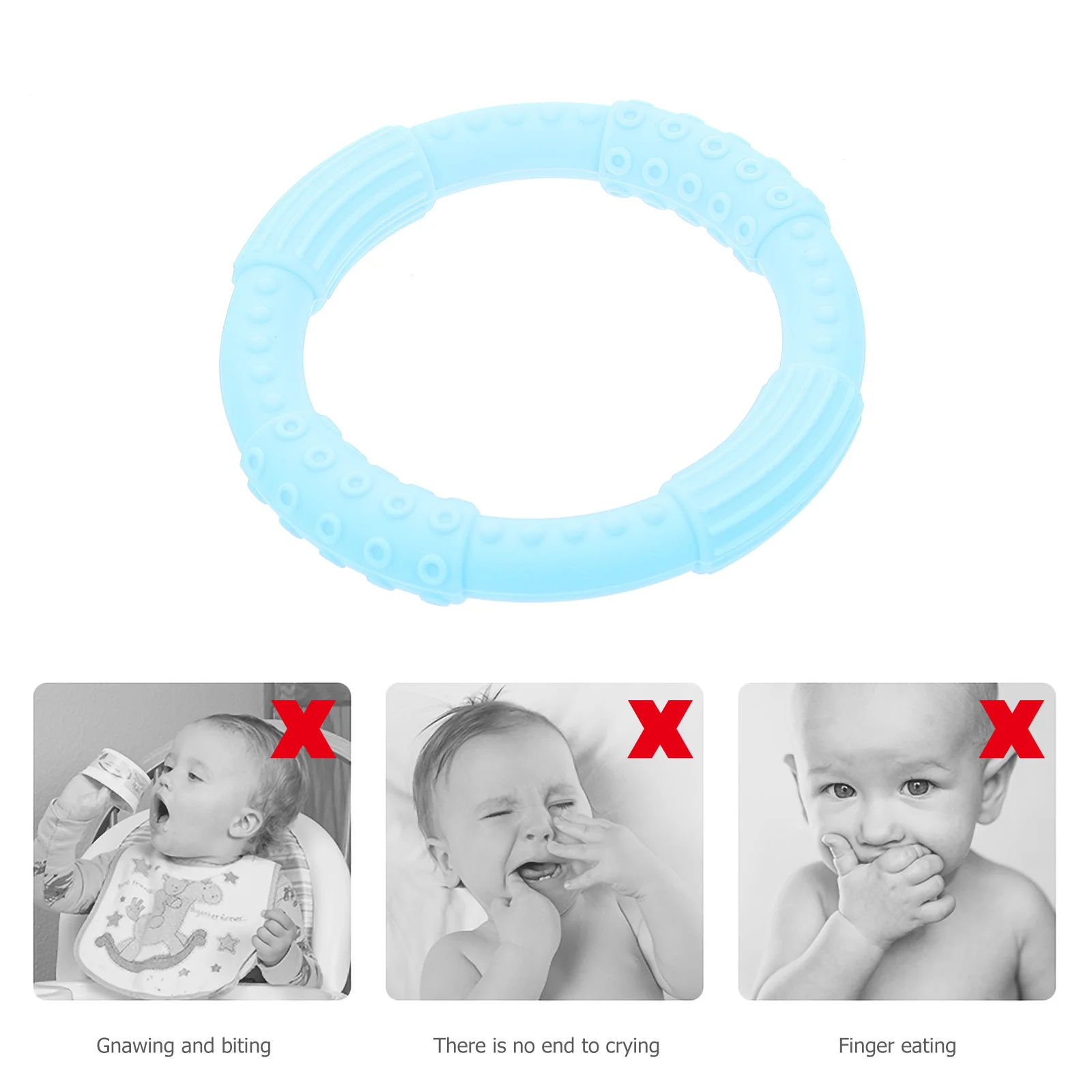 

1Pcs Baby Teether Ring Bracelet Soft Elastic Promote Tooth Development Lightweight Fine Workmanship Cartoon Style