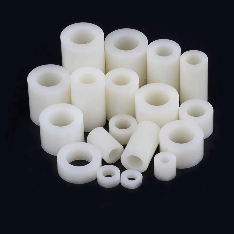25Pcs Black White ABS Nylon Spacer Hollow Standoff Washer ID 3/4/5/6/8mm Non-threaded Plastic Bushing for M3 M4 M5 M6 M8 Bolt