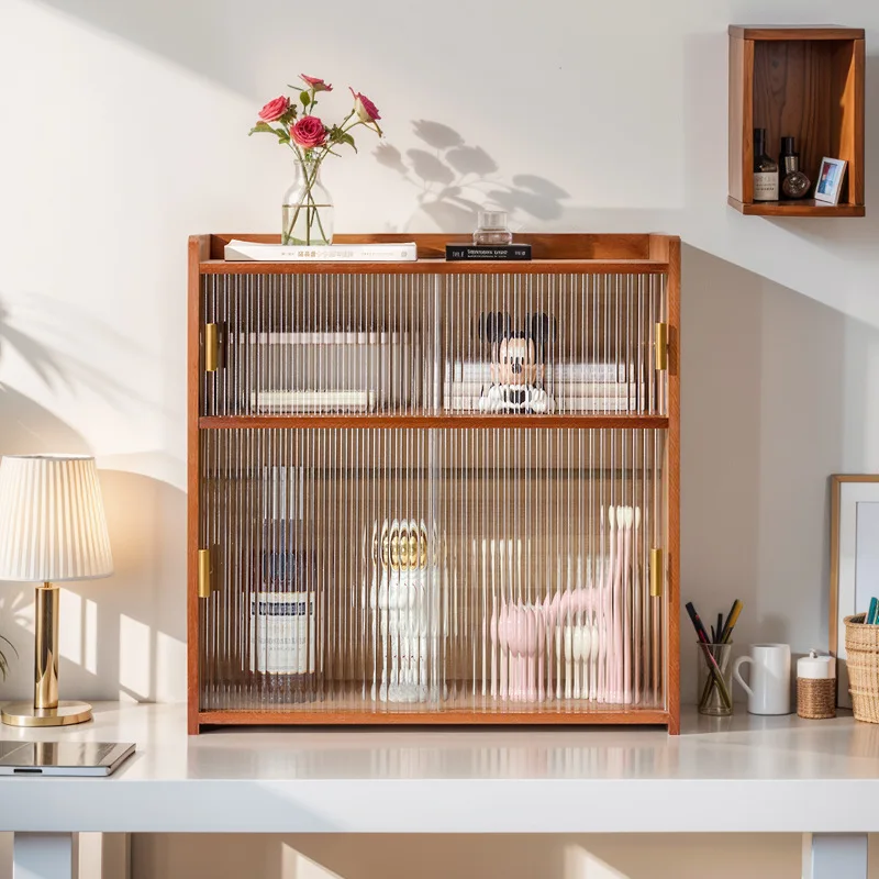 Bookshelf desktop storage rack, multi-layer shelf on office workstation desk, living room desk storage, small dustproof bookcase