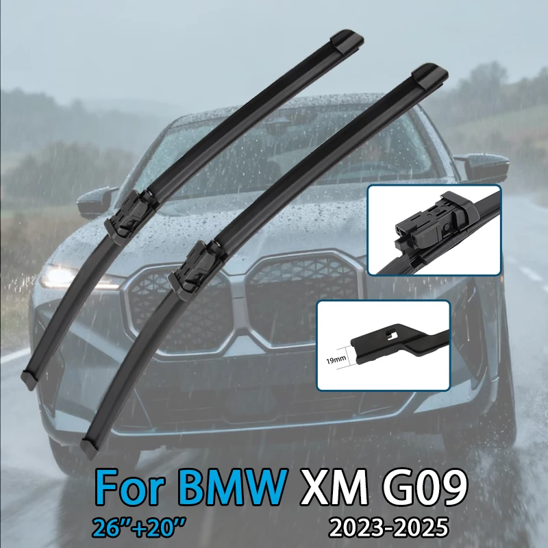 

Для BMW XM G09 2023-2025 26 ''+ 20'' щетка стеклоочистителя автомобиля передние дворники подходят кнопочный рычаг лобового стекла автоматические щетки стеклоочистителя